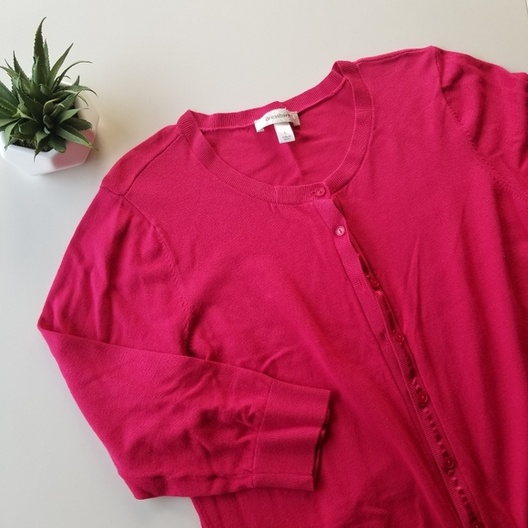 Dressbarn Women's Red Cardigan Sweater, Size Large - Picture 1 of 9